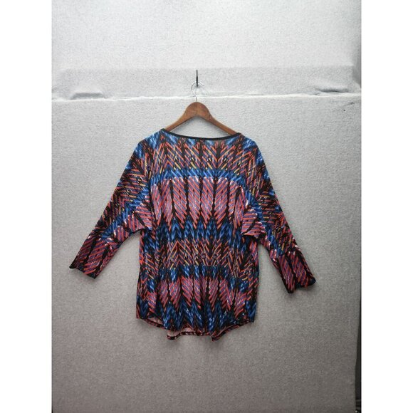 Cato Womens Multicolor Chevron Print Tunic Top 18/20 3/4 Sleeves Lightweight & S - Picture 5 of 5